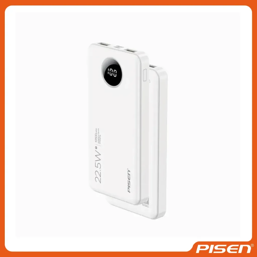[F-PS-TSD300B] POWER CUBE POWER BANK CON PANTALLA DIGITAL 22.5W  10500MAhH (BLANCO) - PISEN