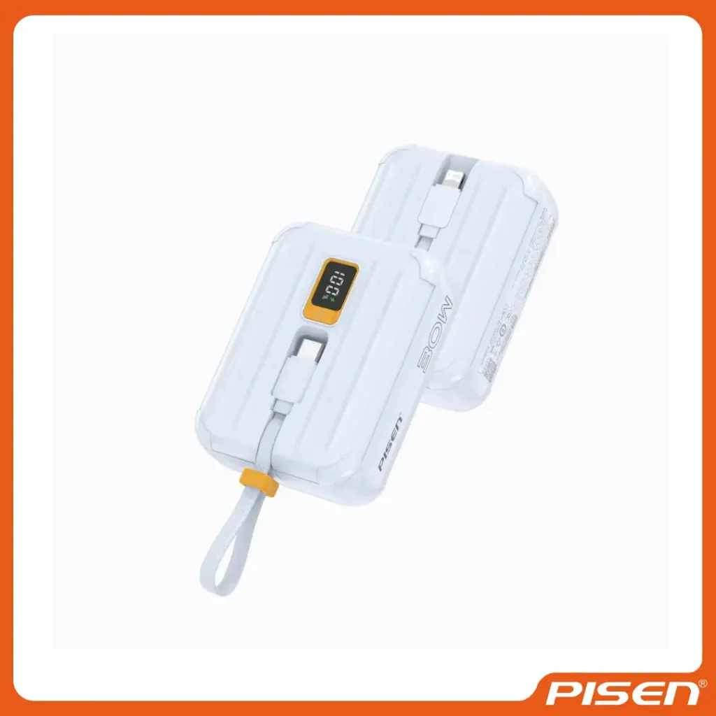 POWER TINY POWER BANK CON CABLE DUAL 30W 10000MAH - PISEN