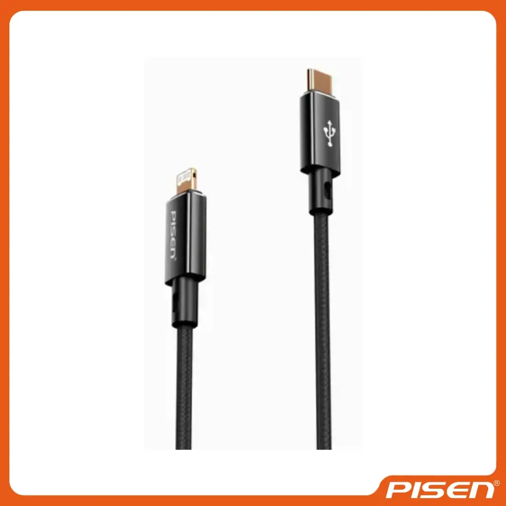 [F-PS-CLPD091000] QUICK CABLE USB-C A LIGHTNING PLATINUM (NEGRO MÁGICO) - PISEN