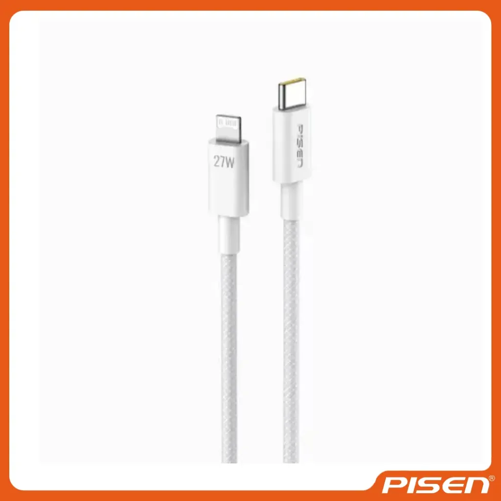 [F-PS-CLPD102000G] VIVID SERIES CABLE DE DATOS Y CARGA. TRENZADO USB-C A LIGHTNING 2M (GRIS) - PISEN