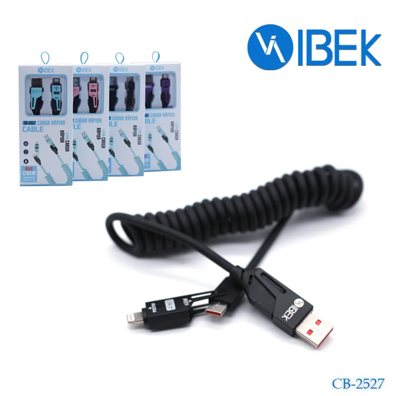 [CB-2527] CABLE USB 4 EN 1 TYPE, LIGHTNING Ibek