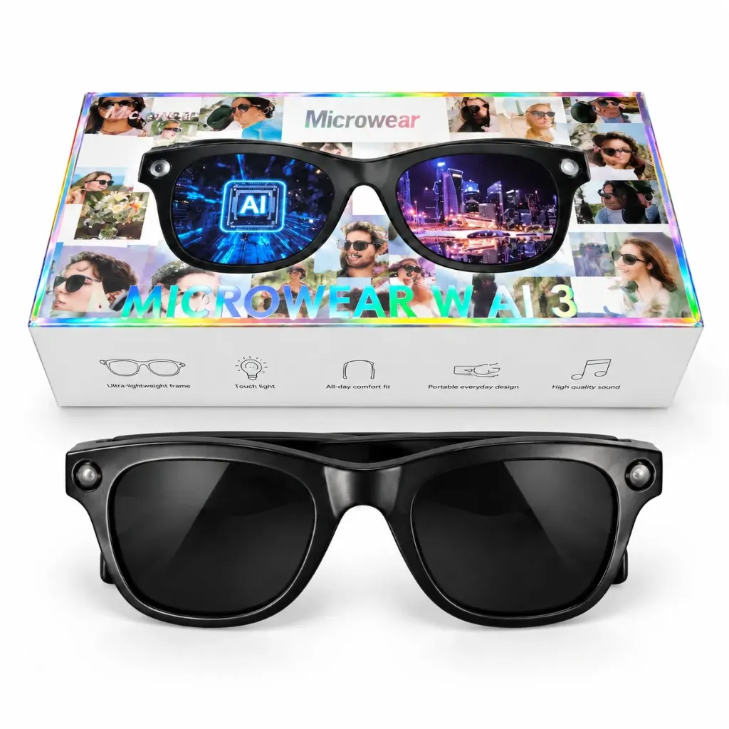 LENTES INTELIGENTES MICROWEAR CON IA AL 3 CON CAMARA