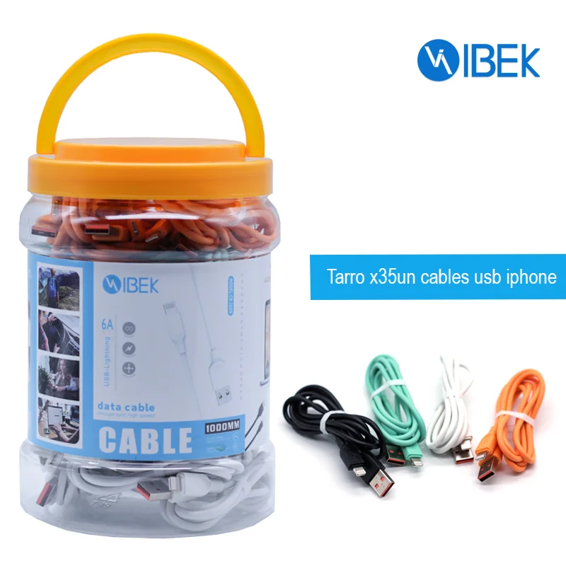 [CB-2609] CABLE USB A LIGHTNING 6A 1M (PRESENTACIÓN TARRO) Ibek