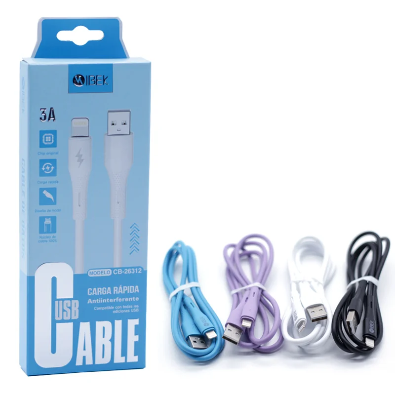 [CB-26312] CABLE USB A LIGHTNING 3A 1M Ibek