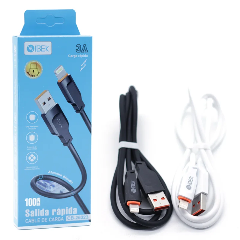 [CB-26323] CABLE USB A LIGHTNING 3A 1M Ibek