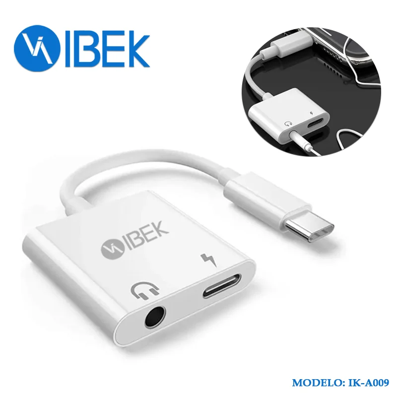 [IK-A009] ADAPTADOR PARA AURICULAR 3.5MM Y CARGADOR TYPE C Ibek