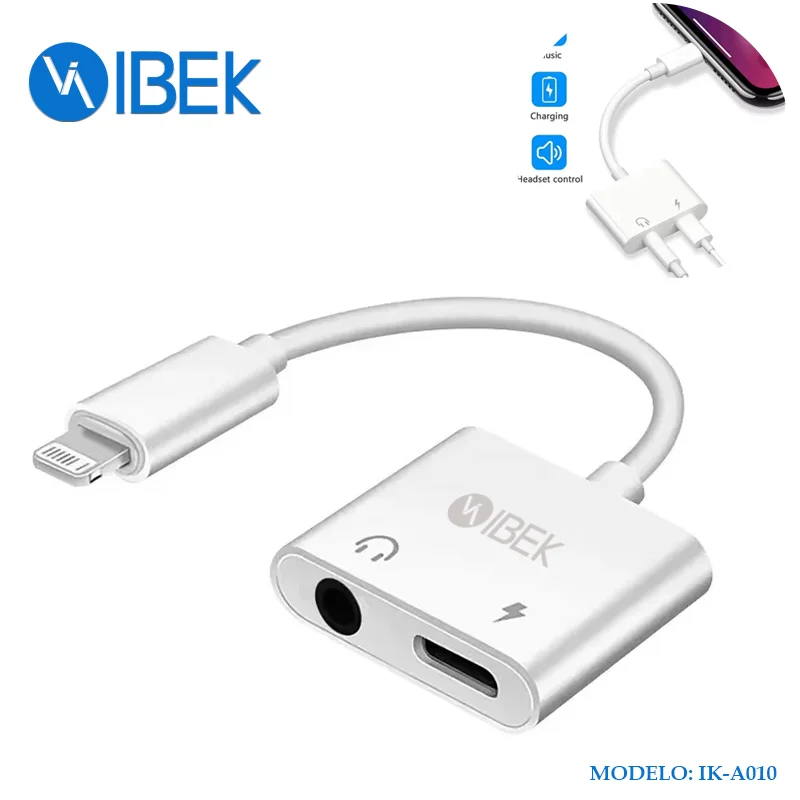 [IK-A010] ADAPTADOR PARA AURICULAR 3.5MM Y CARGADOR LIGHTNING Ibek