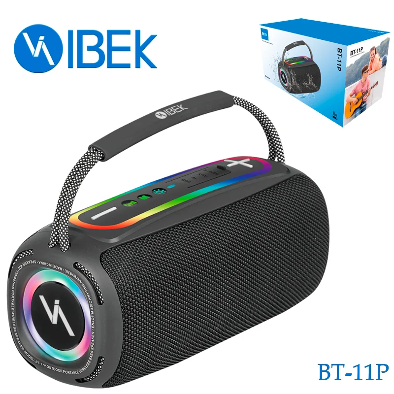 [BT-11P] PARLANTE BLUETOOTH C/ LUZ RGB -10W. Colores surtidos. Ibek
