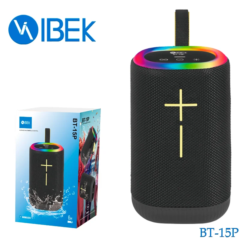 [BT-15P] PARLANTE BLUETOOTH C/ LUZ RGB -8W. Colores surtidos. Ibek