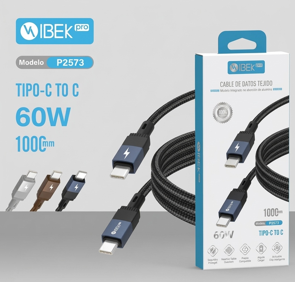 [P2573] CABLE TYPE C A TYPE C 60W MALLADO Ibek Pro
