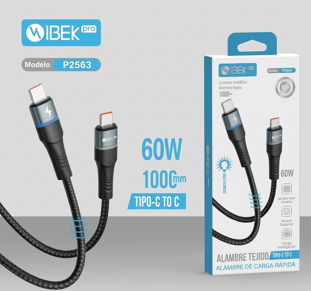 [P2563] CABLE TYPE C A TYPE C 60W MALLADO Ibek Pro
