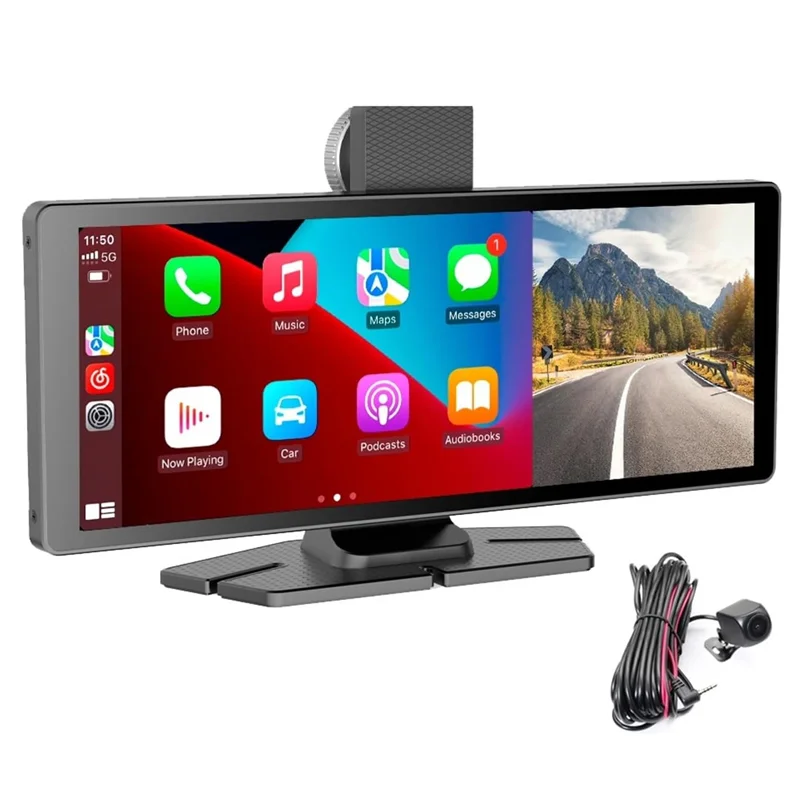 [T26D] CÁMARA PARA AUTO CON PANTALLA TÁCTIL Y CARPLAY T26D 26CM CON SOPORTES T26D