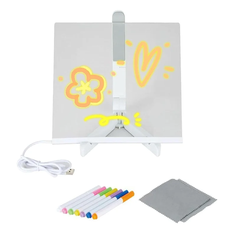 [DIY2020] Pizarra Magica Tableta 20x20 Cm Luz Led Usb Acrilico Diy23 DIY2020
