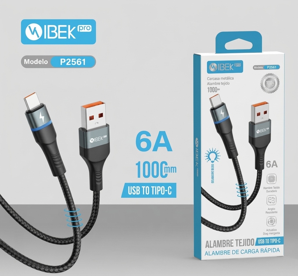 [P2561] CABLE USB A TYPE C 6A MALLADO Ibek Pro