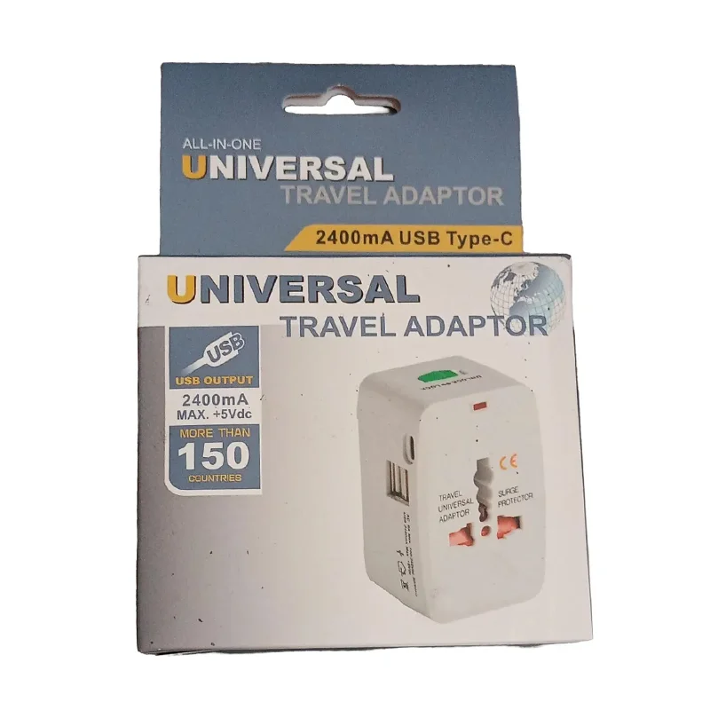 ADAPTADOR MUNDIAL CON 2 USB CON PUERTO C