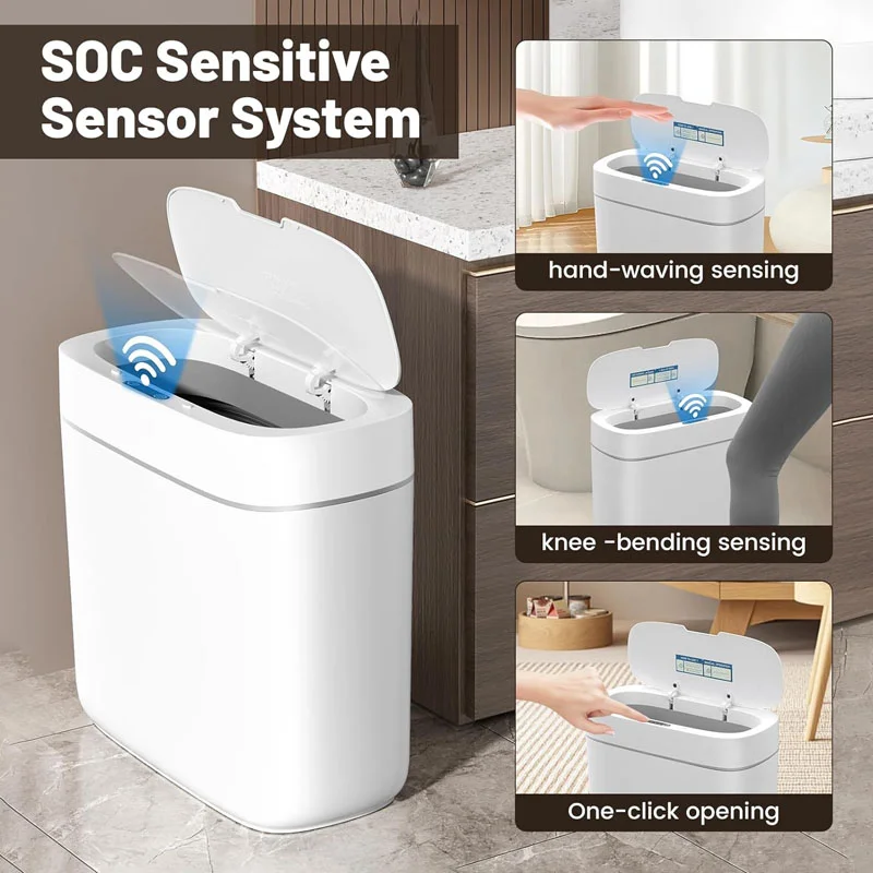 [HH-001] Cubo de basura con Sensor inteligente con tapa, cubo de basura HH-001