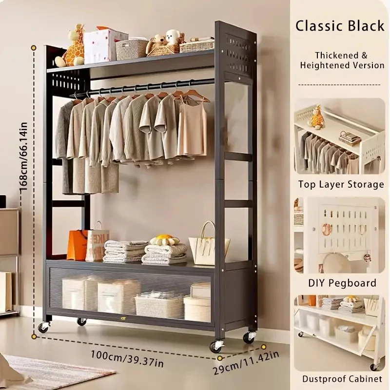 [RM-23--6-2] Organizador De Ropa Mtl Armario Perchero Rack Doble ANCHO 100CM RM-23--6-2