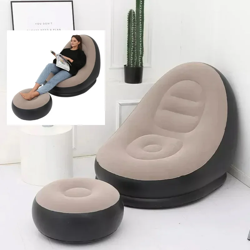 [61002] Sillon Puff Sofa Inflable Premium Apoya Pies Living Piscina 61002