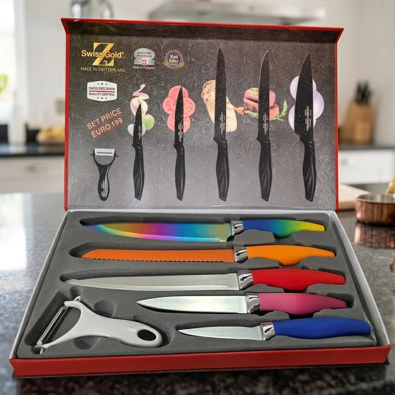[XS-1] SET DE CUCHILLOS ACERO INOX. 6 PIEZAS XS-1
