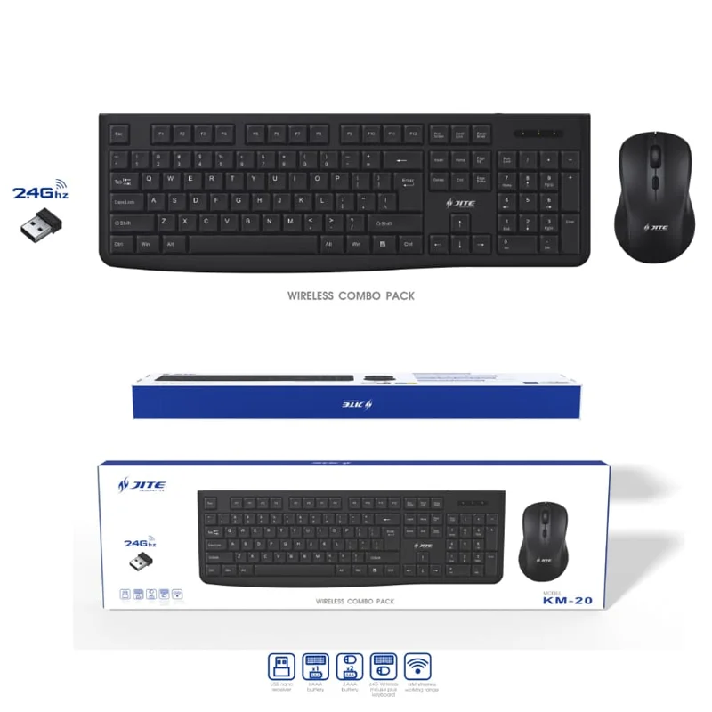 [KM-20] COMBO TECLADO Y MOUSE INALÁMBRICO 2.4G KM-20