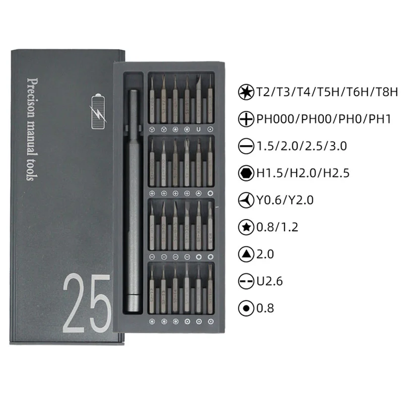 [2250A] Juego De Destornilladores 25 En 1 Torx Hexagonal 2250A