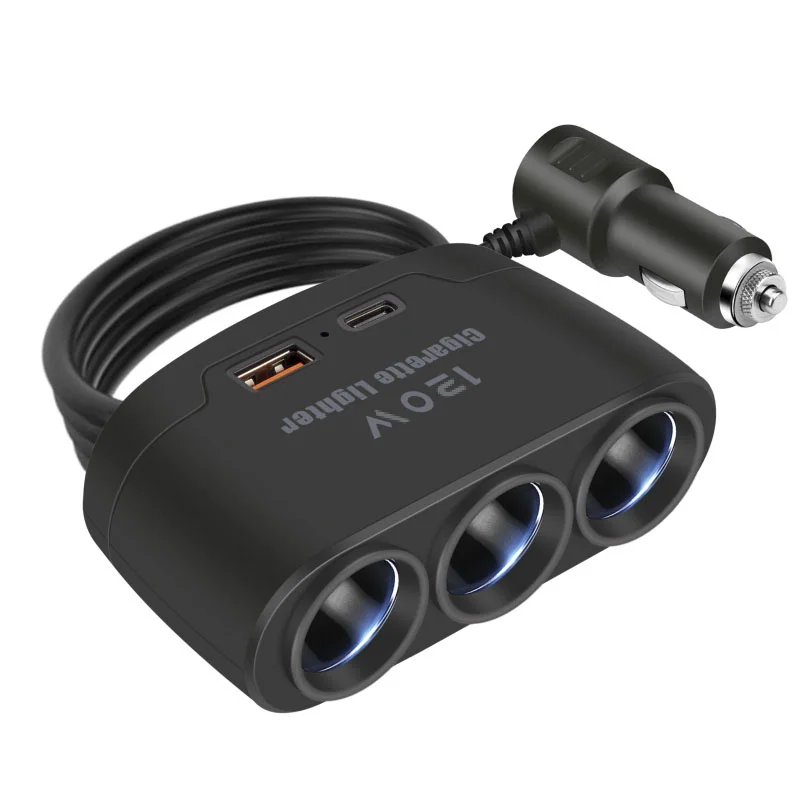 [D-24] 120W Cargador Coche Mechero USB Toma Mechero 12V Adaptador Dual Carga D-24