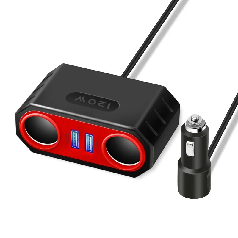Car Mounted Cigarettes Lighter Adapter, 24v/ 12v Car Splitte SK-807