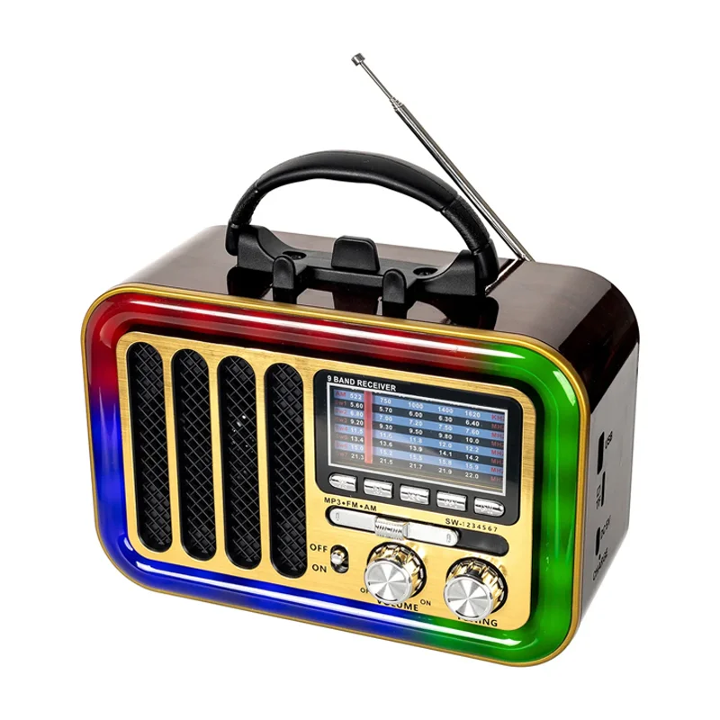 [YS-229BT] RADIO CLÁSICO VINTAGE CON BLUETOOTH LUCES RGB YS-229BT