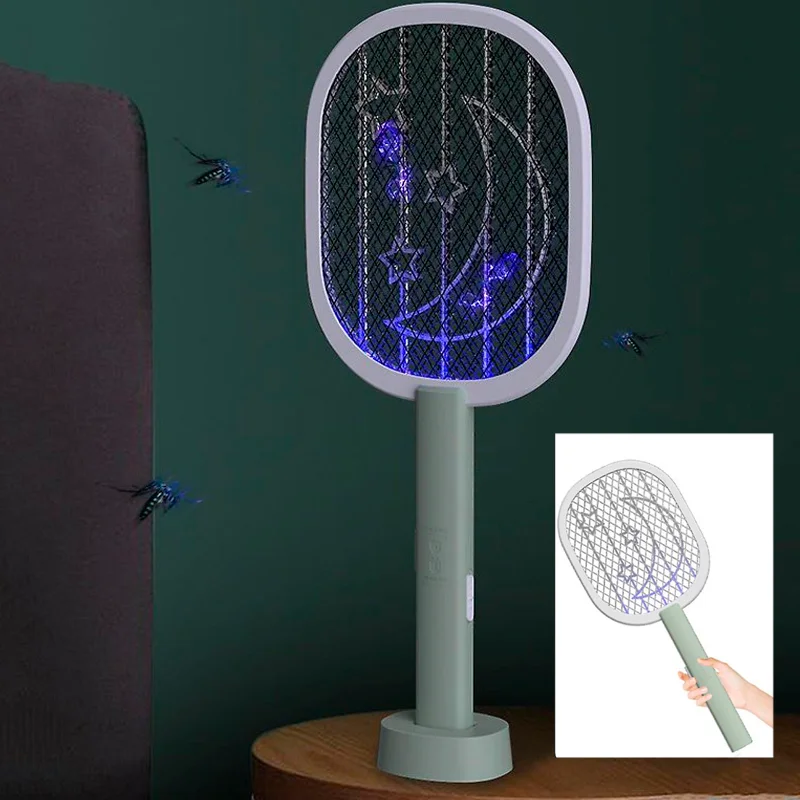 RAQUETA LÁMPARA MATA MOSCAS MOSQUITOS ELECTRICA RECARGABLE DWP-4