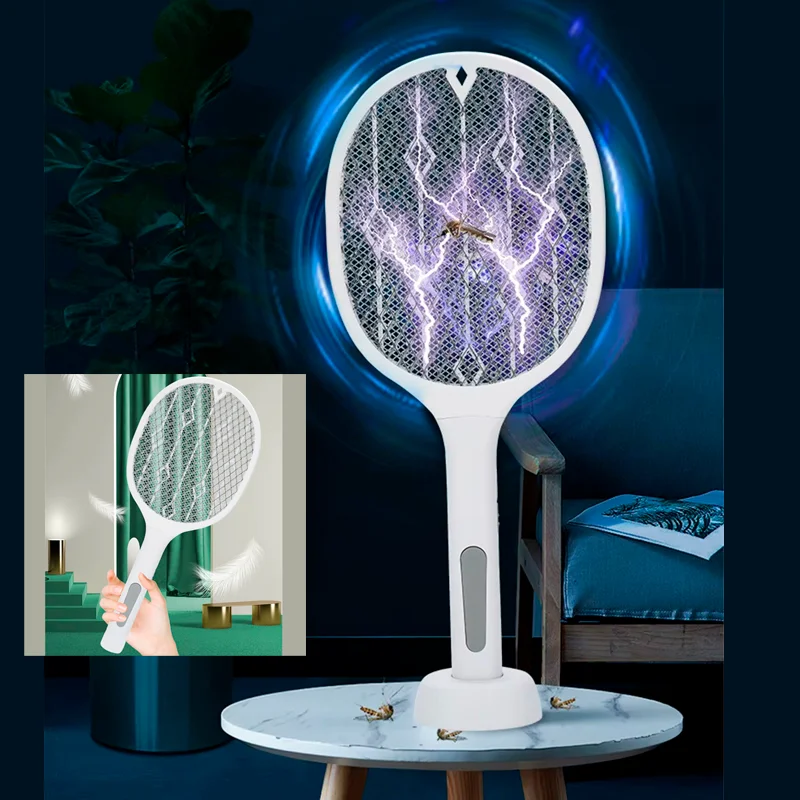 RAQUETA LÁMPARA MATA MOSCAS MOSQUITOS ELECTRICA RECARGABLE DWP-5