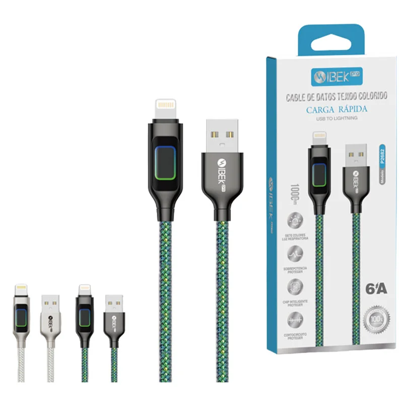[P2682] CABLE USB A LIGHTNING 6A MALLADO Ibek Pro