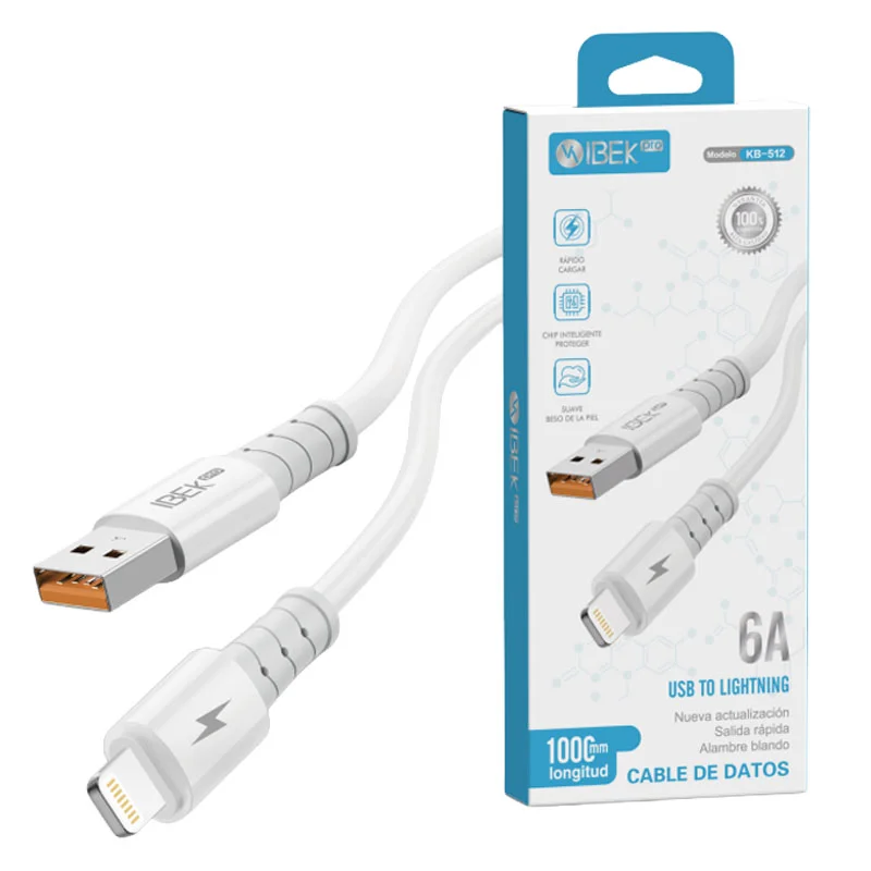 [KB-512] CABLE USB A LIGHTNING 6A Ibek Pro