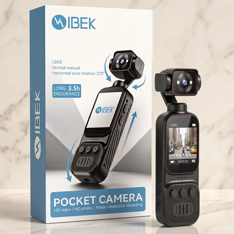 [C9] CÁMARA MINI PORTÁTIL POCKET 4K ULTRA HD (Lente Giratorio 270°) Ibek