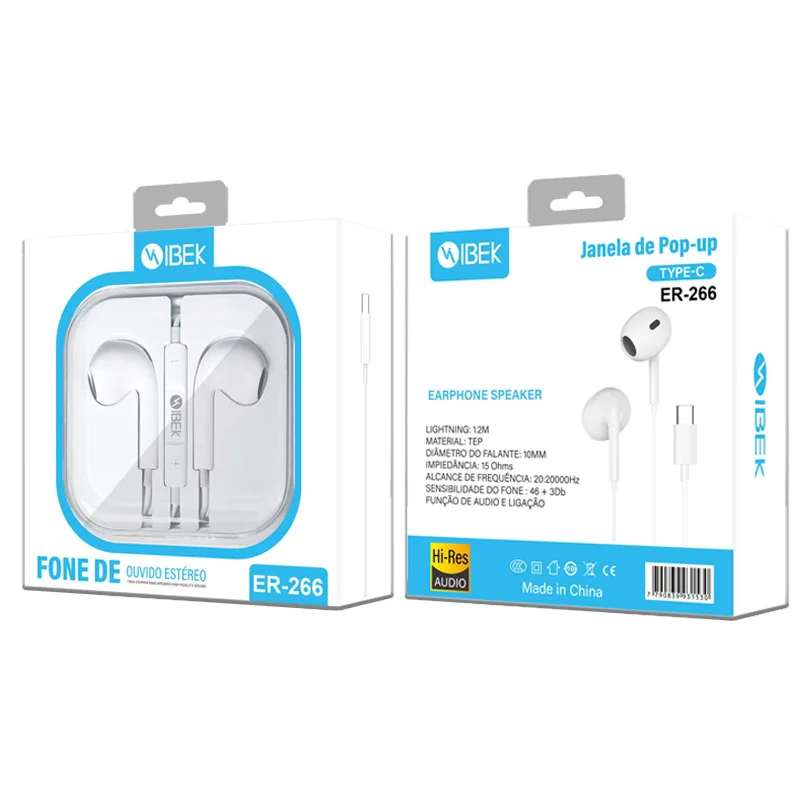 [ER-266] AURICULAR CON CABLE TYPE C SIN GOMITA Ibek