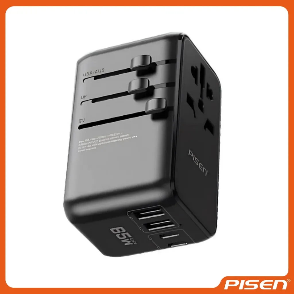 -CARGADOR RÁPIDO GAN PARA VIAJES GLOBALES 65W 5 PUERTOS - PISEN