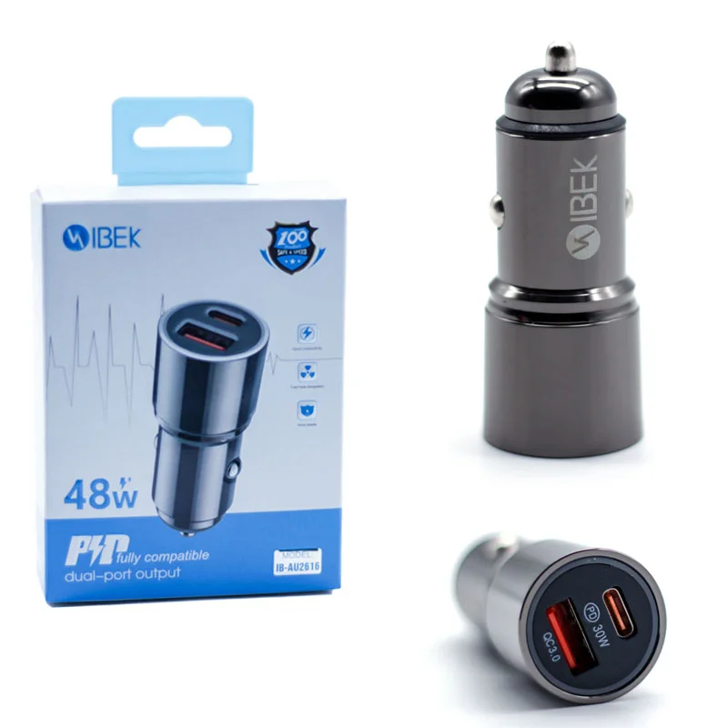 [IB-AU2616] CARGADOR AUTO A+C 48W Ibek