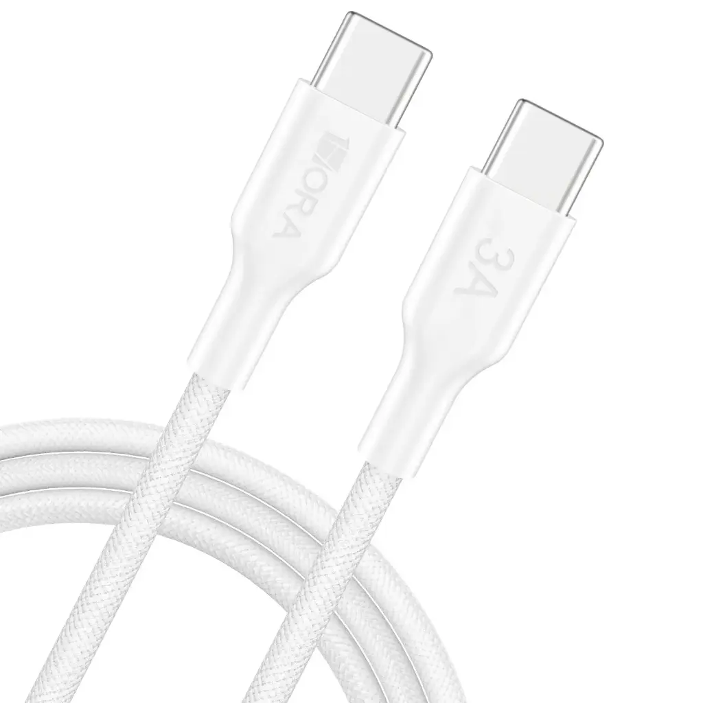CABLE TRENZADO DE POLIÉSTER DE 1 M, USB-C A USB-C 1HORA