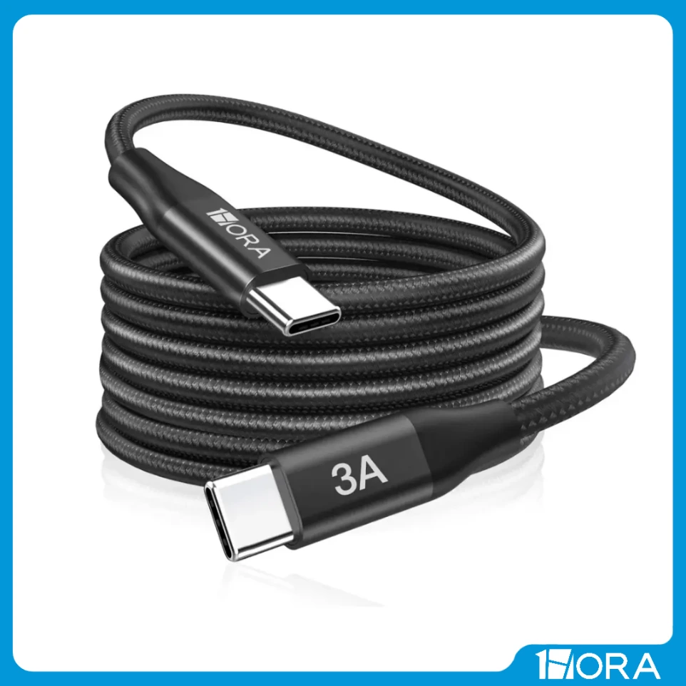 CABLE TRENZADO USB  TIPO C A USB TIPO C DE 2 M -  1HORA