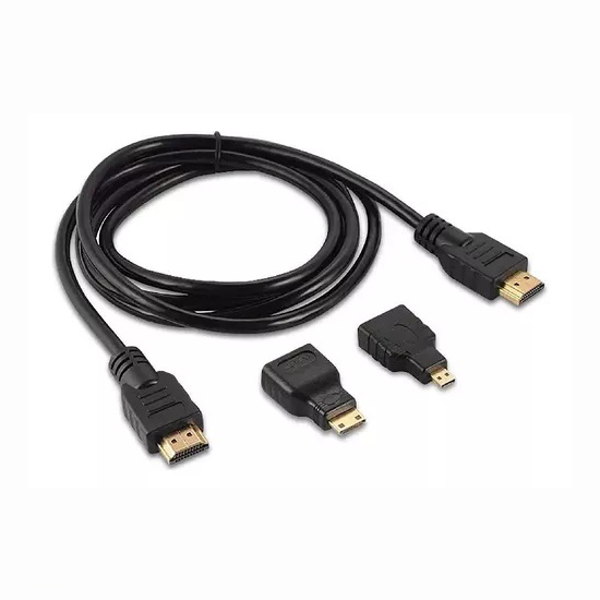 [DO129X55] CABLES HDMI 1.5M CON ADAPTADORES DE MINI Y MICRO HDTV 3 EN 1