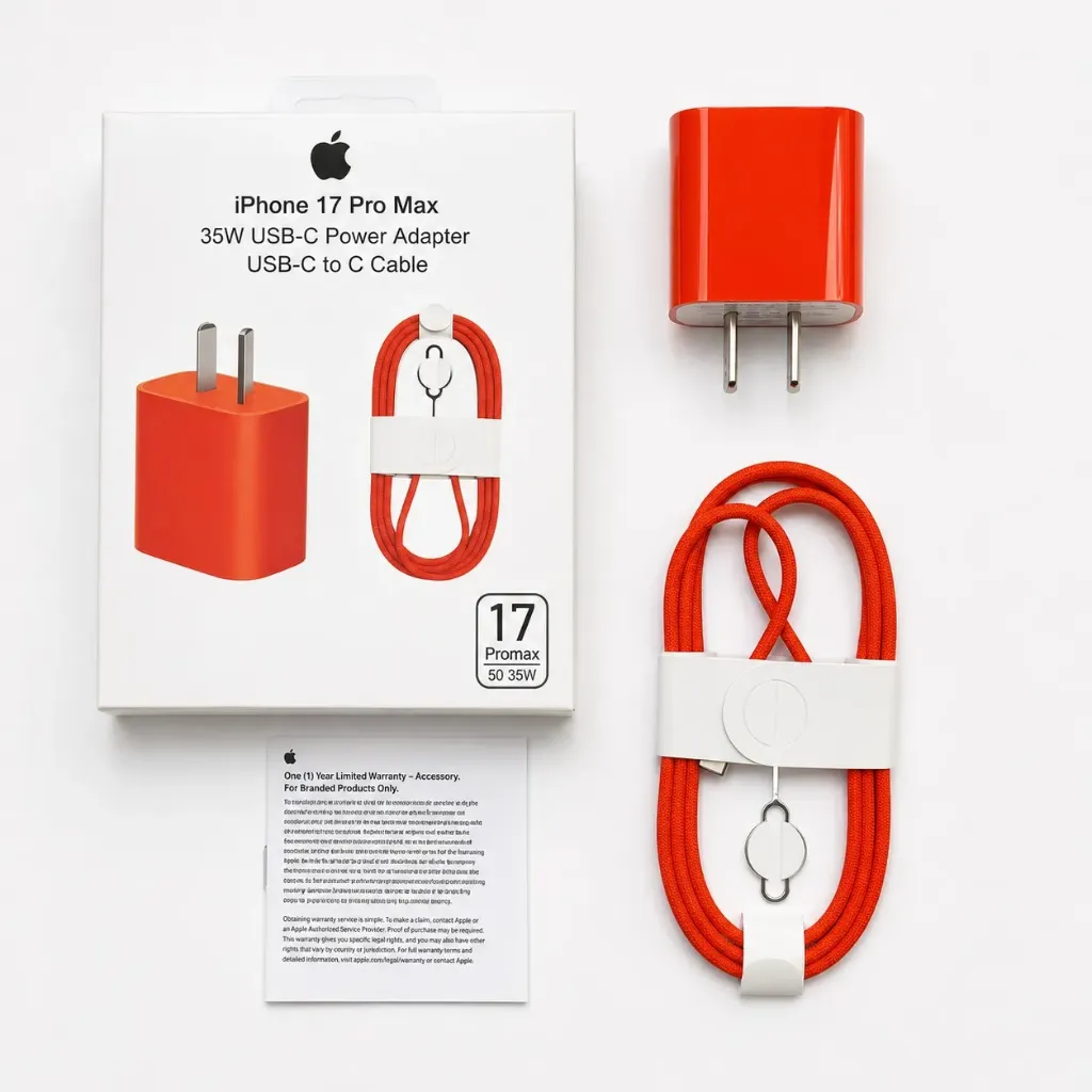 [CH0016-DX10] CARGADOR COMPLETO CON CABLE IPHONE 17 PRO MAX 35W PATA OBLICUA