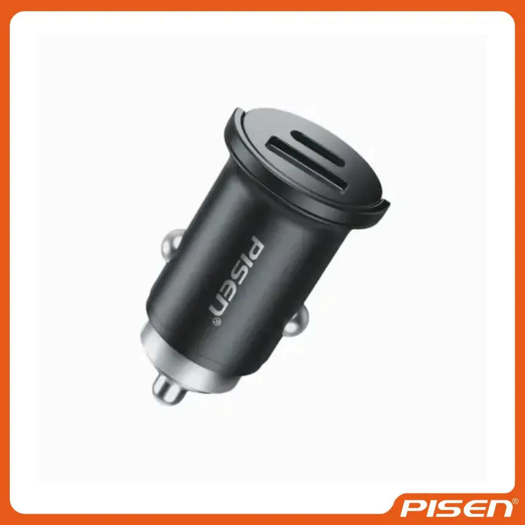 CARGADOR DE COCHE MINI DE DOBLE PUERTO 30W A+C (TP-C73/NEGRO MÁGICO) - PISEN