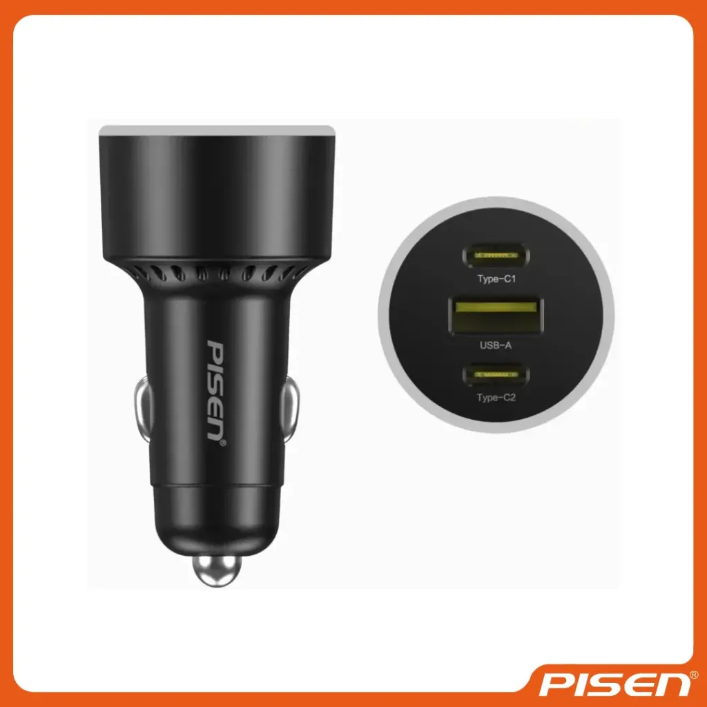 CARGADOR DE COCHE MULTI - PUERTO 60W 2C1A (TP-C79/NEGRO MAGICO) - PISEN