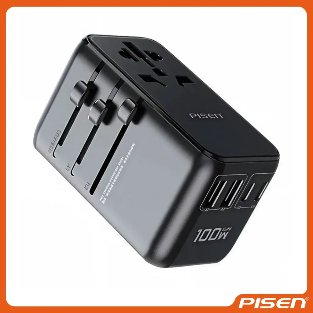 [F-PS-TPC95N] CARGADOR RÁPIDO GAN PARA VIAJES GLOBALES 100W 5 PUERTOS - PISEN