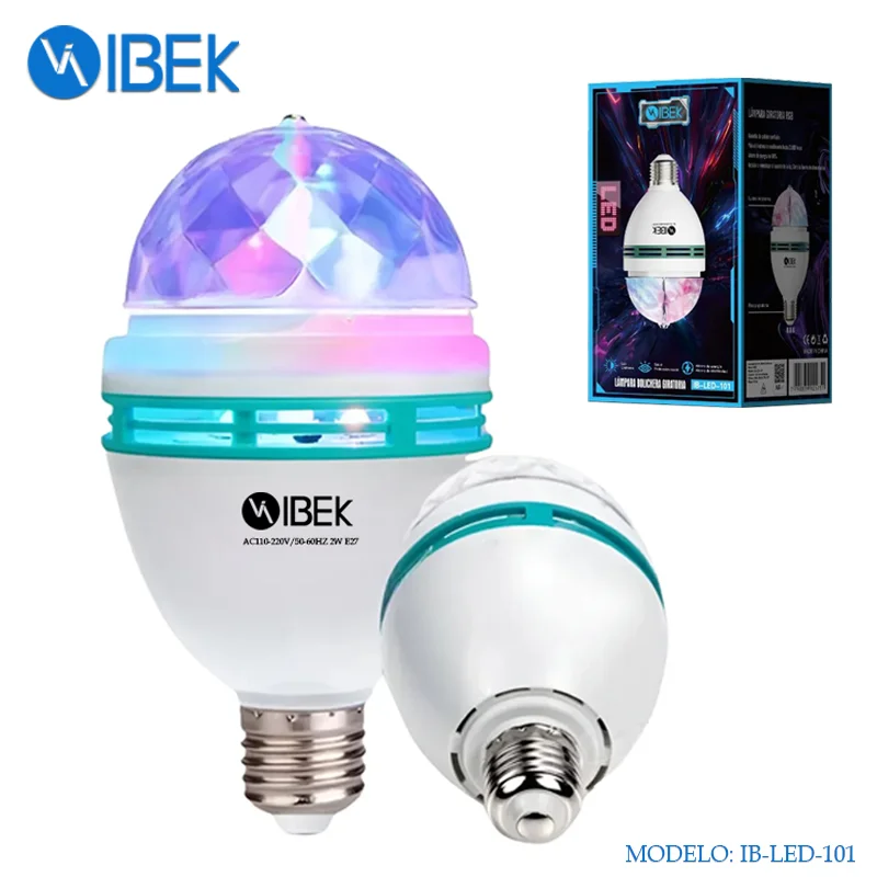 [IB-LED-101] LÁMPARA FOCO GIRATORIO BOLICHERO RGB Ibek