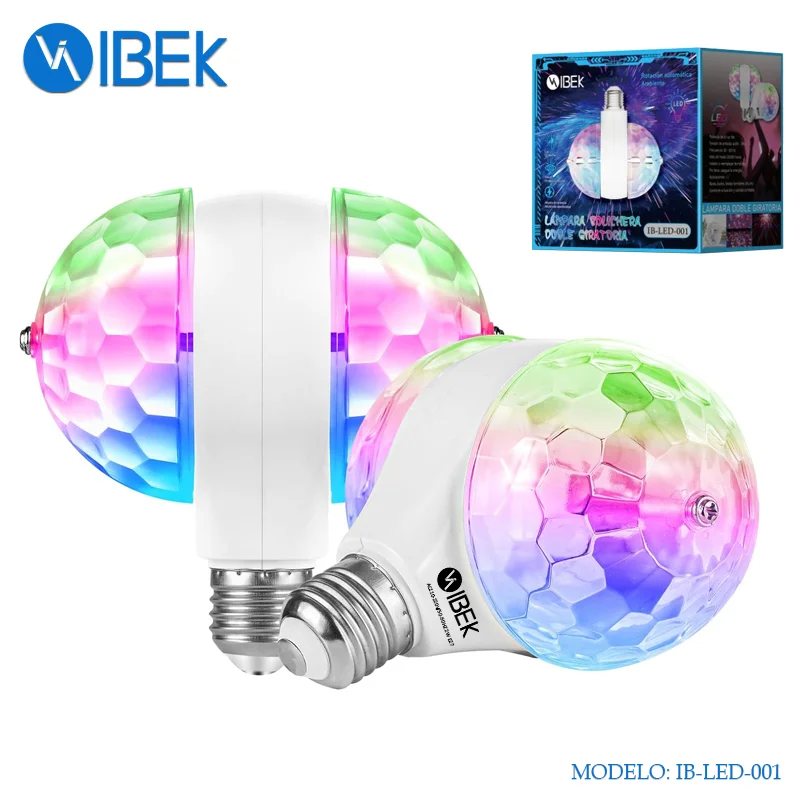 [IB-LED-001] LÁMPARA FOCO DOBLE GIRATORIO BOLICHERO RGB Ibek