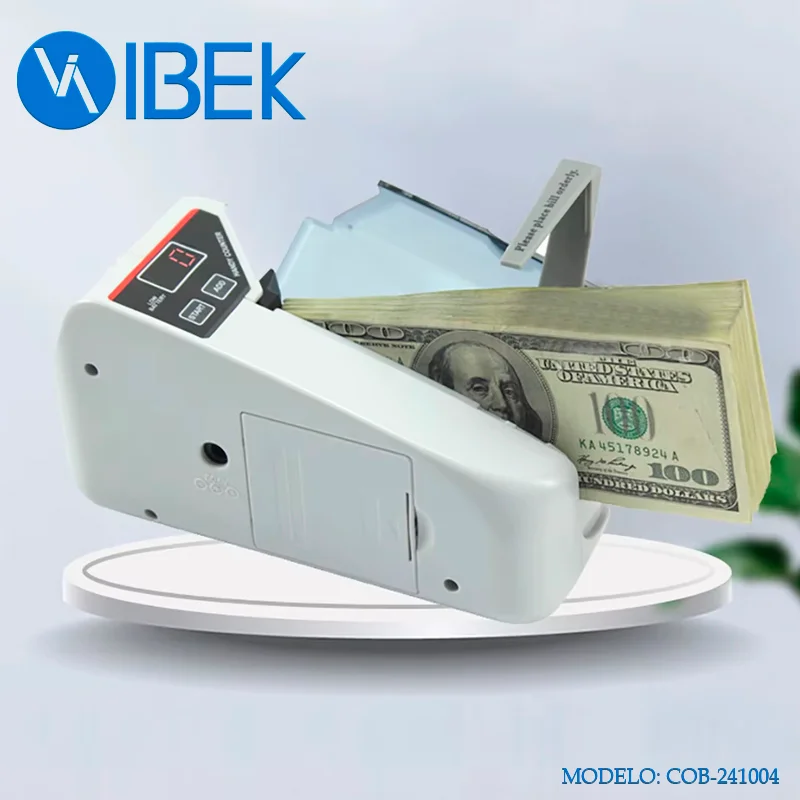 [COB-241004] CONTADORA DE BILLETES -Pantalla LED. -Cantidad de pila contable: alrededor de 100 billetes. 190x102x75mm Ibek