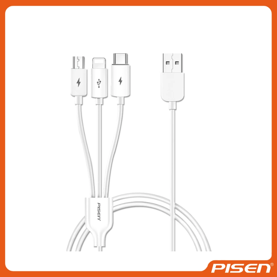 [F-PS-AP071200] MR WHITE CABLE 3 EN 1 200MM (BLANCO) - PISEN