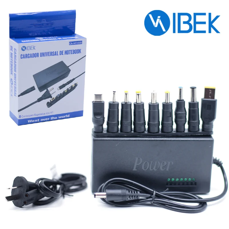 [NT1000] CARGADOR UNIVERSAL PARA NOTEBOOK CON FICHA HP 9 CONECTORES Ibek